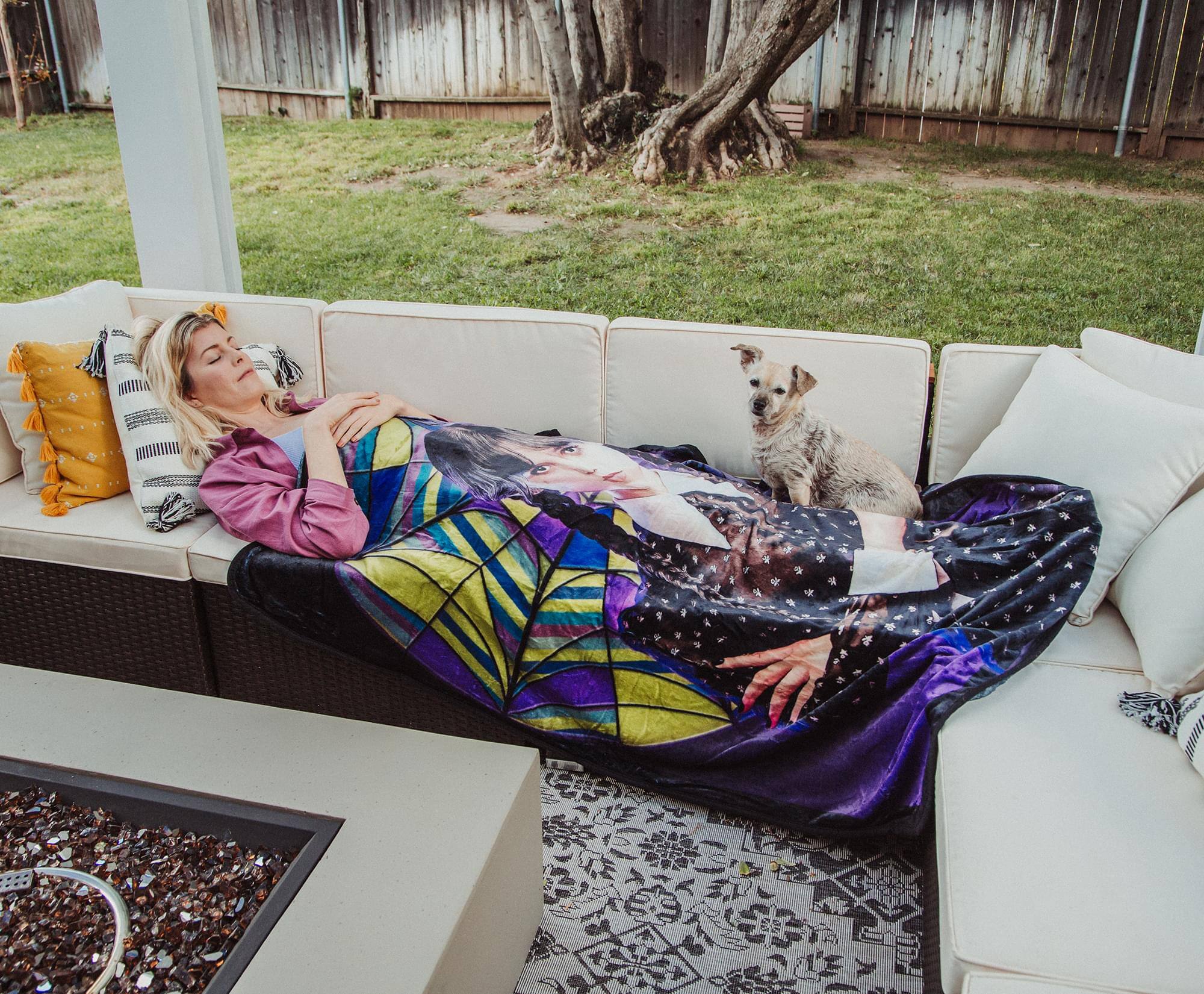 Alt View 3. Silver Buffalo - Addams Family Wednesday Signature Pose Raschel Throw Blanket | 45 x 60 Inches - Purple.