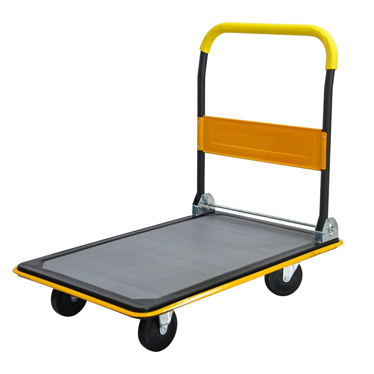 Front. Ropilly - Ropilly Folding Platform Cart with 360 Swivel Wheels, 660 lb Capacity Flatbed Hand Truck, Yellow - Yellow.