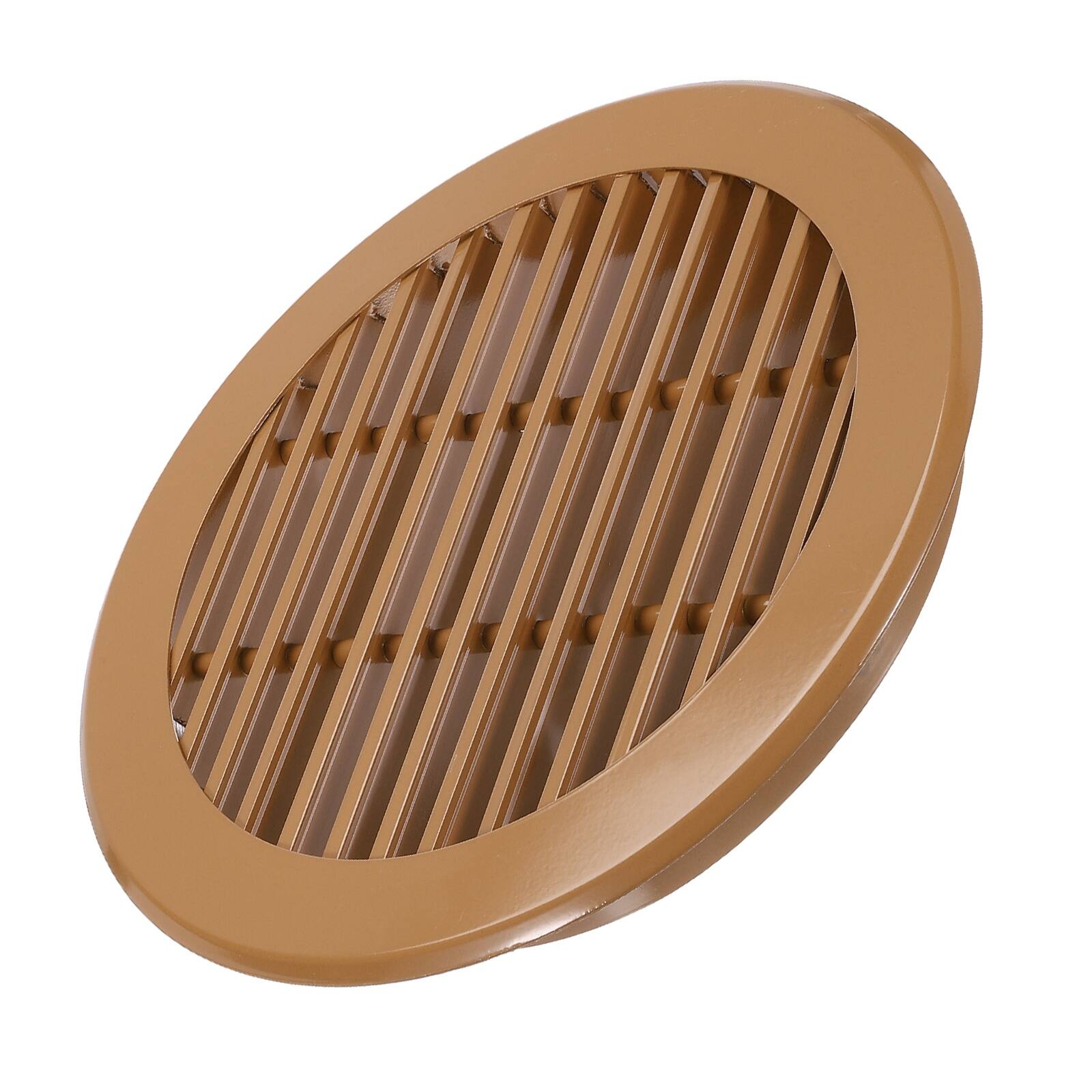 Front. Unique Bargains - 10 Inch Round Ceiling Diffuser, Aluminum Register Circular Outlet Soffit Vent for HVAC Bathroom Kitchen Garage - Brown.