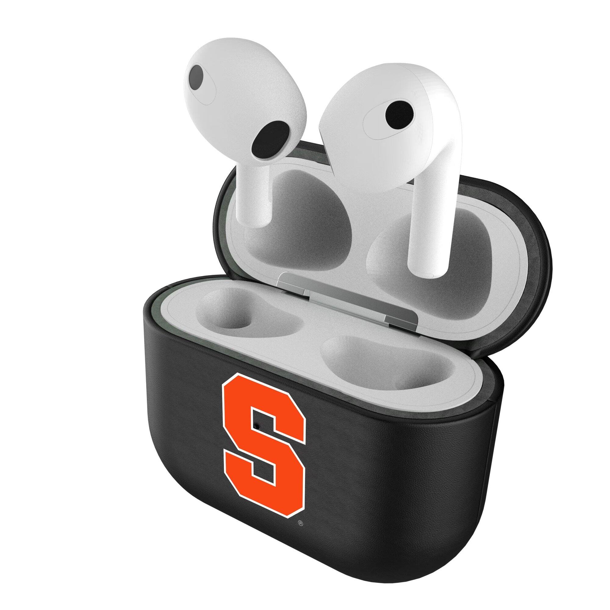 Alt View 3. Keyscaper - Syracuse Orange Black Syracuse Orange Insignia AirPods 3rd Gen Case Cover - Black.