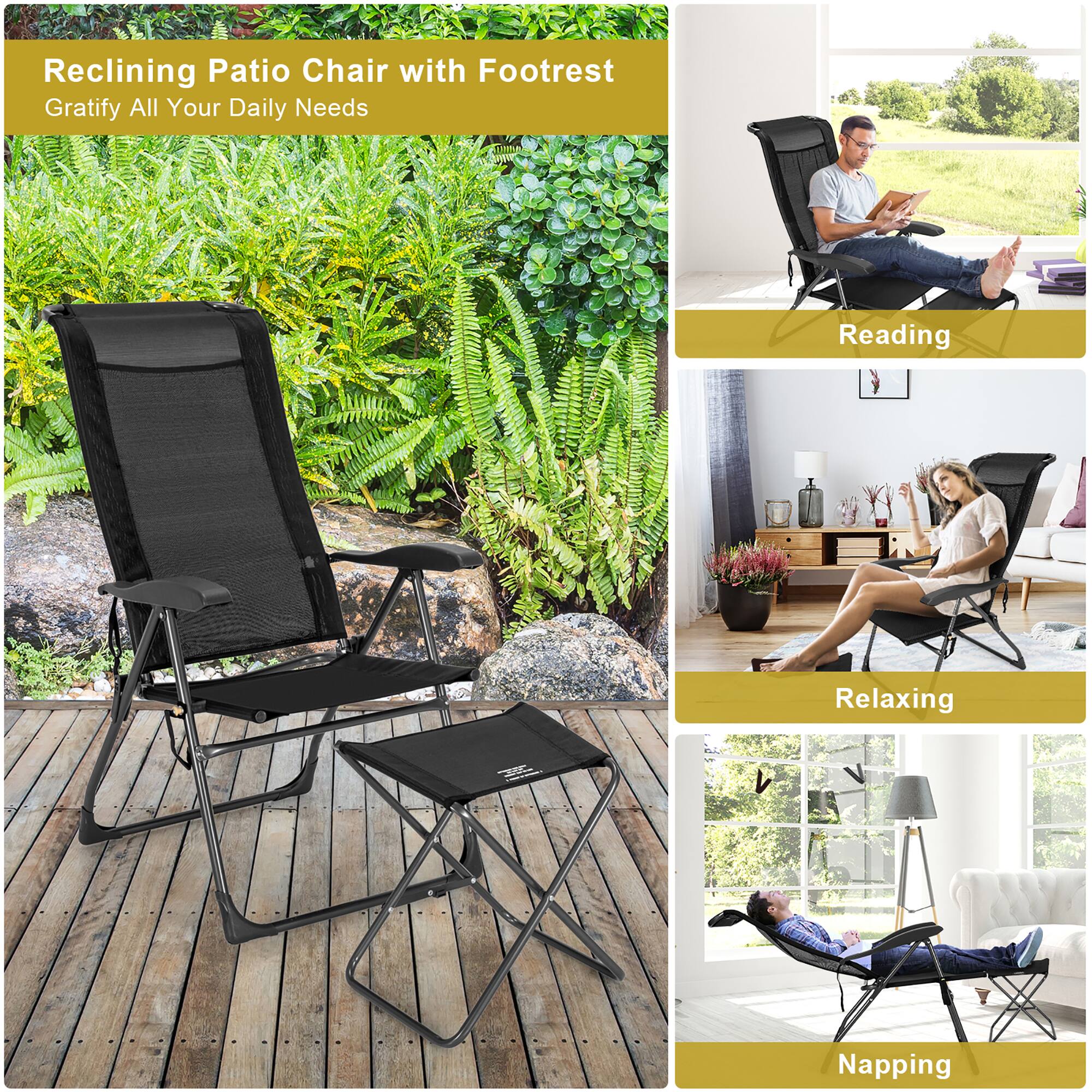Reclining Patio Chair with Footrest: Gratify All Your Daily Needs.