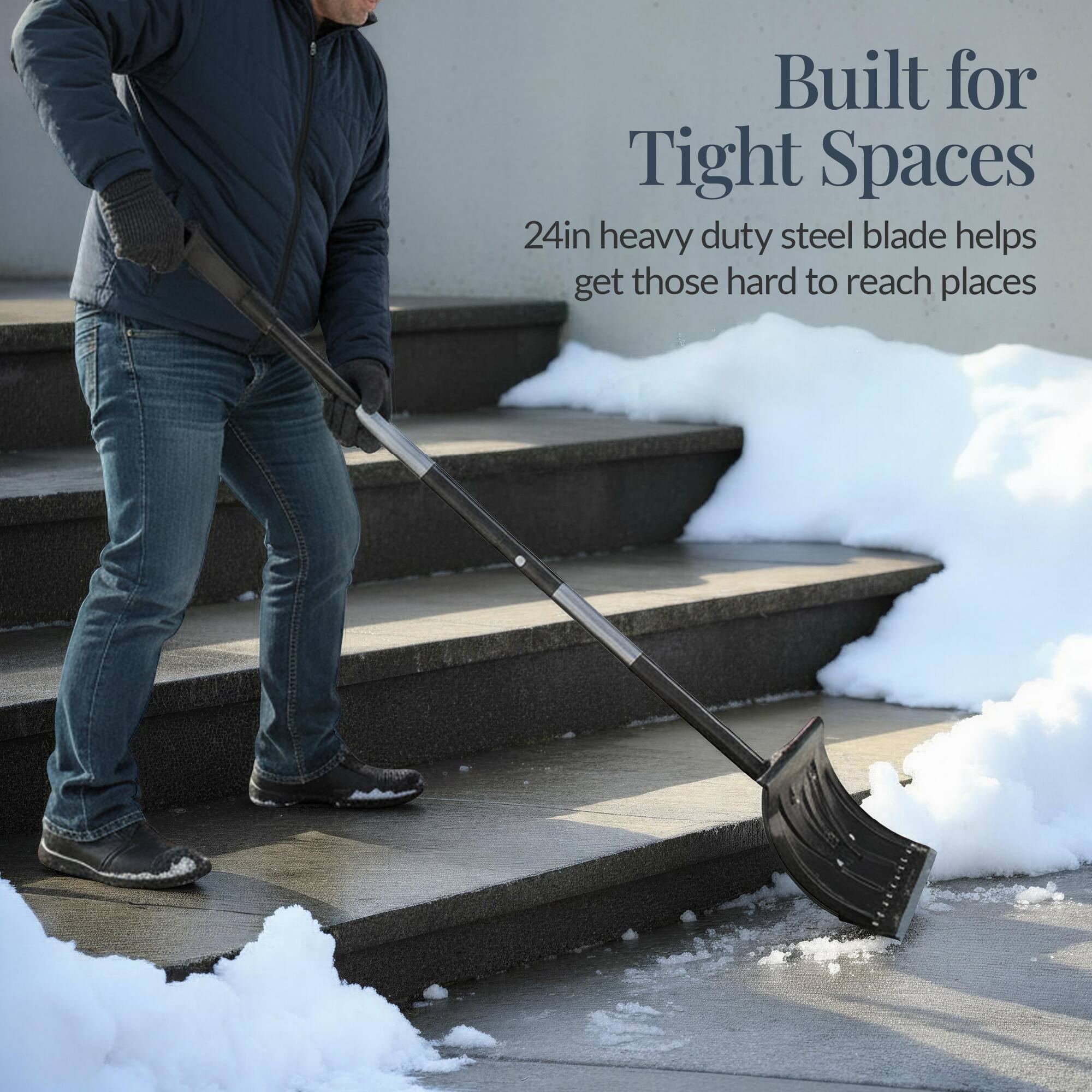 Built for Tight Spaces  
24in heavy duty steel blade helps get those hard to reach places