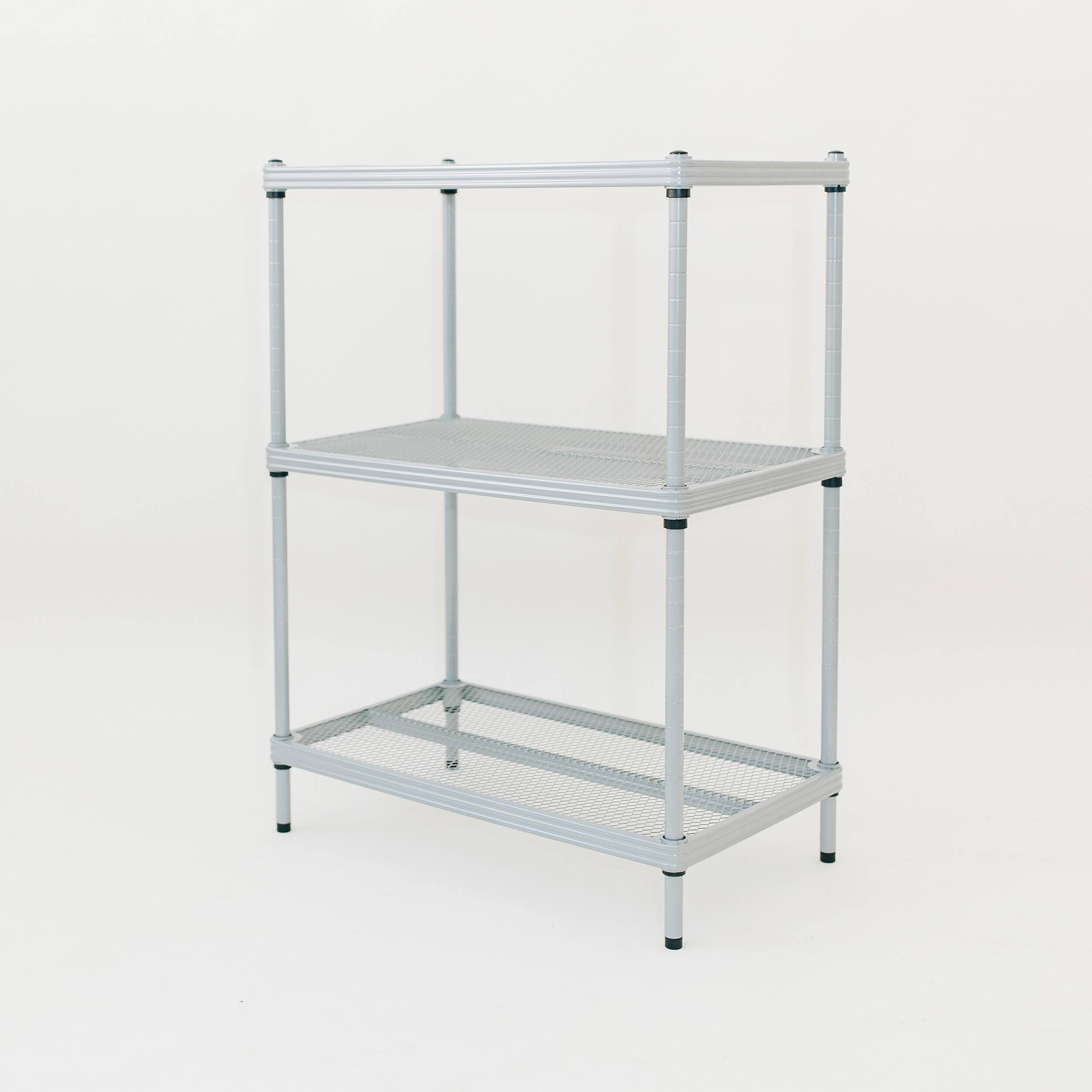Alt View 5. Design Ideas - Design Ideas MeshWorks 3 Tier Full-Size Metal Storage Shelving Unit Rack, Silver - Silver.