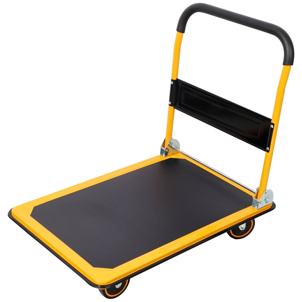 Alt View 2. Ropilly - Ropilly Folding Platform Truck, 660 lb Capacity Platform Cart with Steel Deck, Fold Flat Handle, Yellow - Yellow.