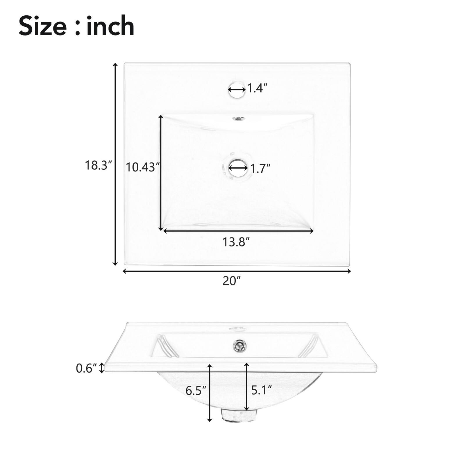 Size: inch  
1.4"  
18.3"  
10.43"  
1.7"  
13.8"  
20"  
0.6"  
6.5"  
5.1"