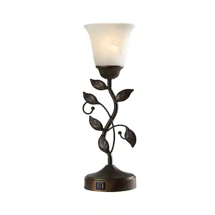 Front. Crescents Edge - White Metal Leaf Torchiere Table Lamp - White.