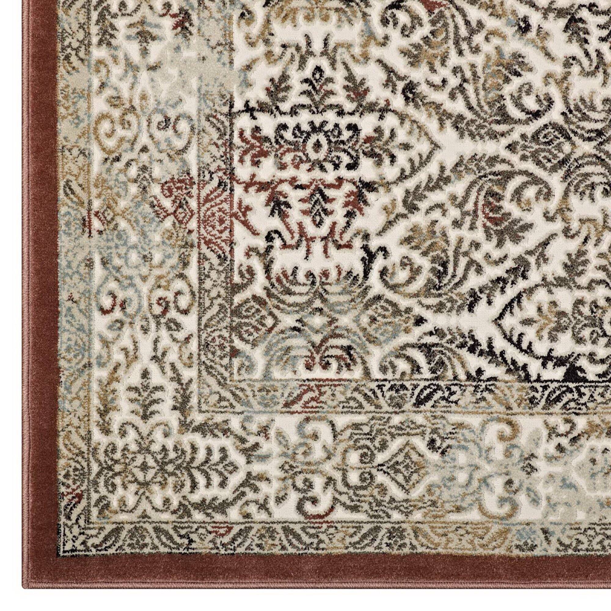 Alt View 2. Modway - Hester Ornate Turkish Vintage Area Rug - Tan and Walnut Brown.