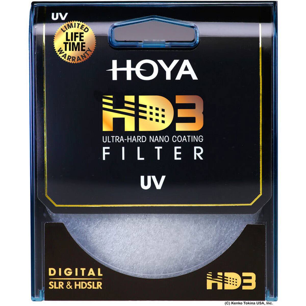 UV LIMITED LIFE TIME WARRANTY  
HOYA  
H3  
ULTRA-HARD NANO COATING  
FILTER UV  
DIGITAL SLR & HDSLR  
(C) Kenko Tokina USA, Inc.