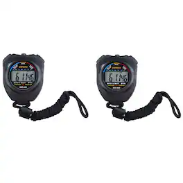 Kitcheniva - Digital Sports Stopwatch Counter Chronograph Date Timer Odometer Watch 2 Pack - Black