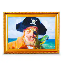 Silver Buffalo - SpongeBob SquarePants Captain Painty the Pirate Canvas Wall Art Sign - Brown