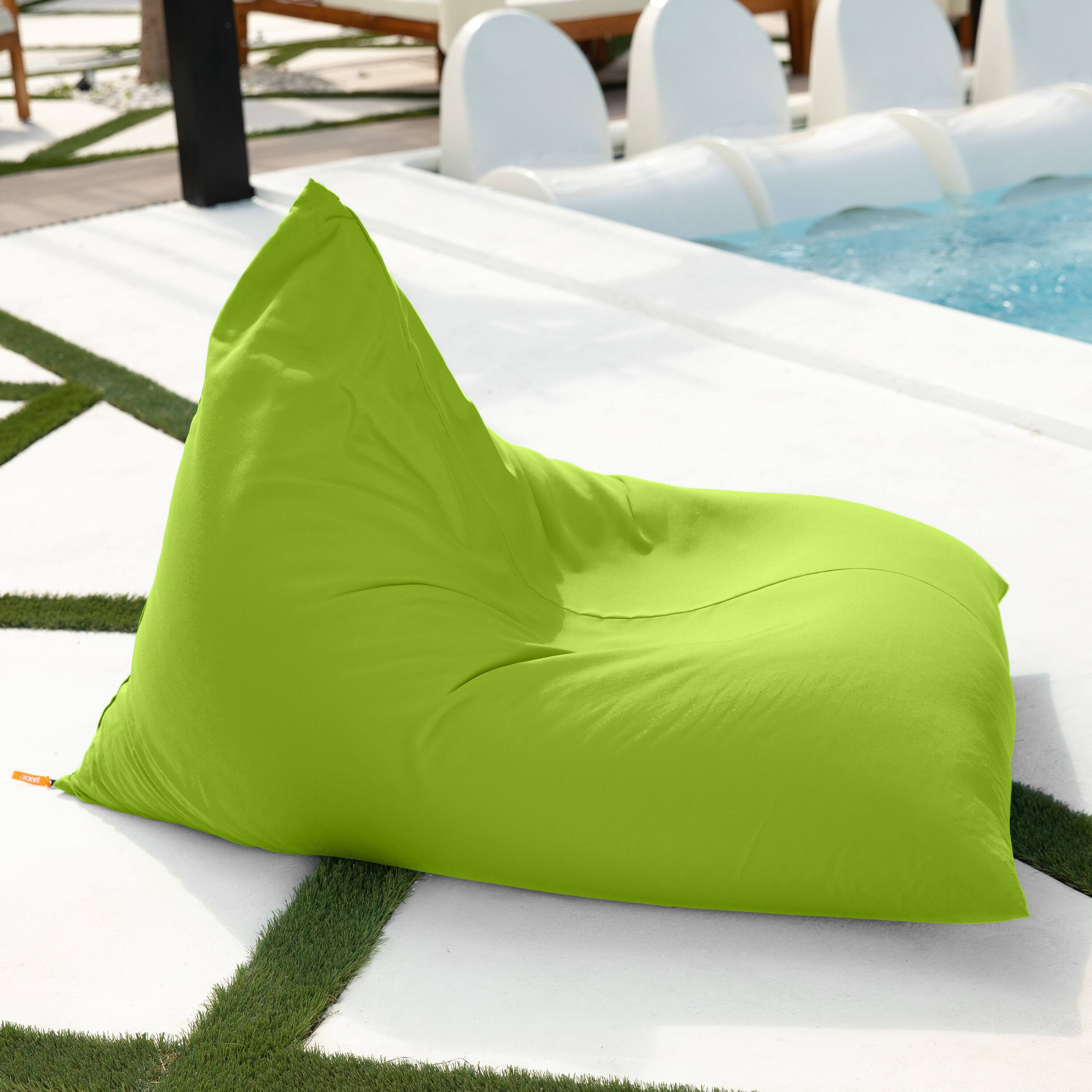 Back. Jaxx - Jaxx Twist Outdoor Bean Bag Chair, Lime - Lime.