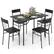 Alt View 1. Costway - 5PCS Dining Table Set for 4 Rectangular Kitchen Table & 4 Chairs with Metal Frame Cement Black - Black.