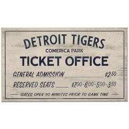 Open Road Brands - Detroit Tigers 10" x 17" Ticket Office Wood Sign - Multicolor