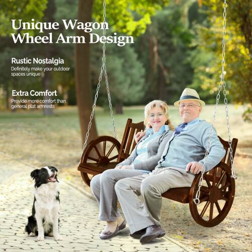 Unique Wagon Wheel Arm Design

Rustic Nostalgia
Definitely make your outdoor spaces unique

Extra Comfort
Provide more comfort than general plat armrests