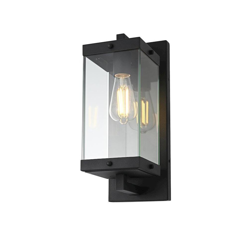 Left. Elegant Lighting - Julien 6 Inch Outdoor Wall Sconce In Black - Black.