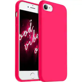 Entronix - Liquid Silicone Case for iPhone 8, 7, SE - Soft Touch Protection - Hot Pink
