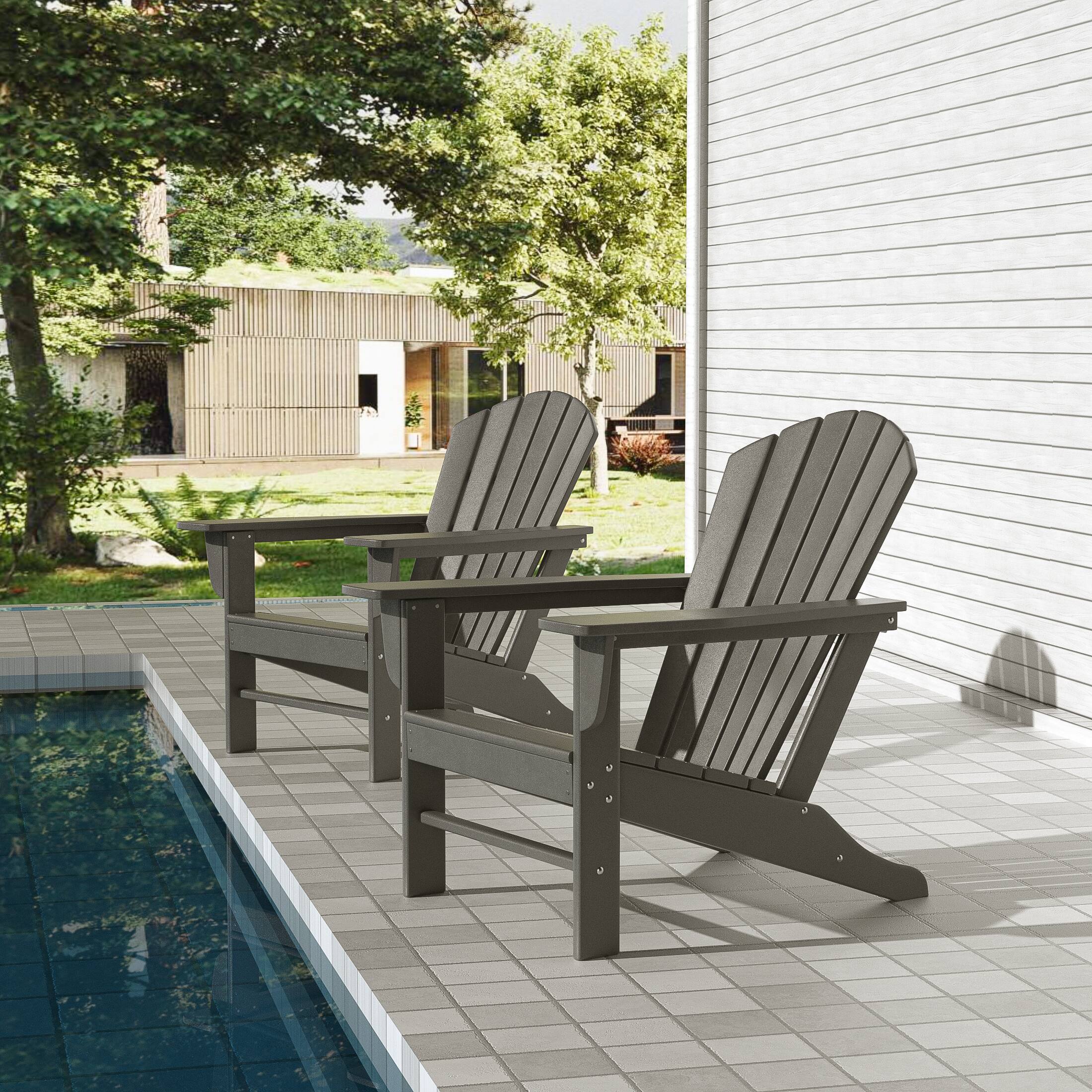 Angle. WestinTrends - WestinTrends Dylan Outdoor Adirondack Chair (Set of 2) - Gray.