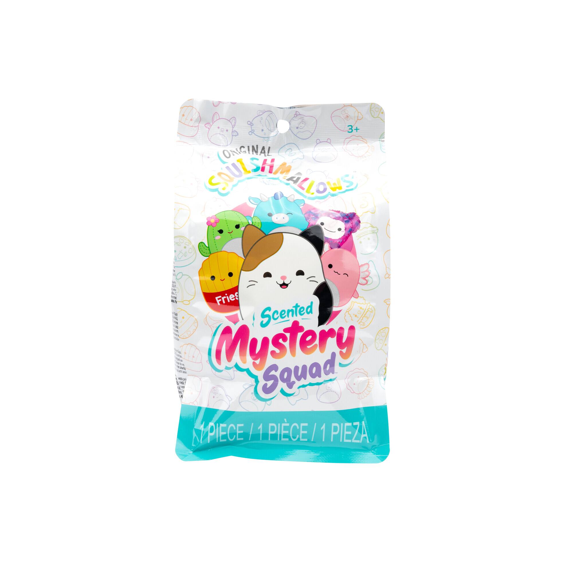 The text on the image reads: "3+ Original Scented Mystery Squad - 1 Piece / 1 Pizza / 1 Piece."