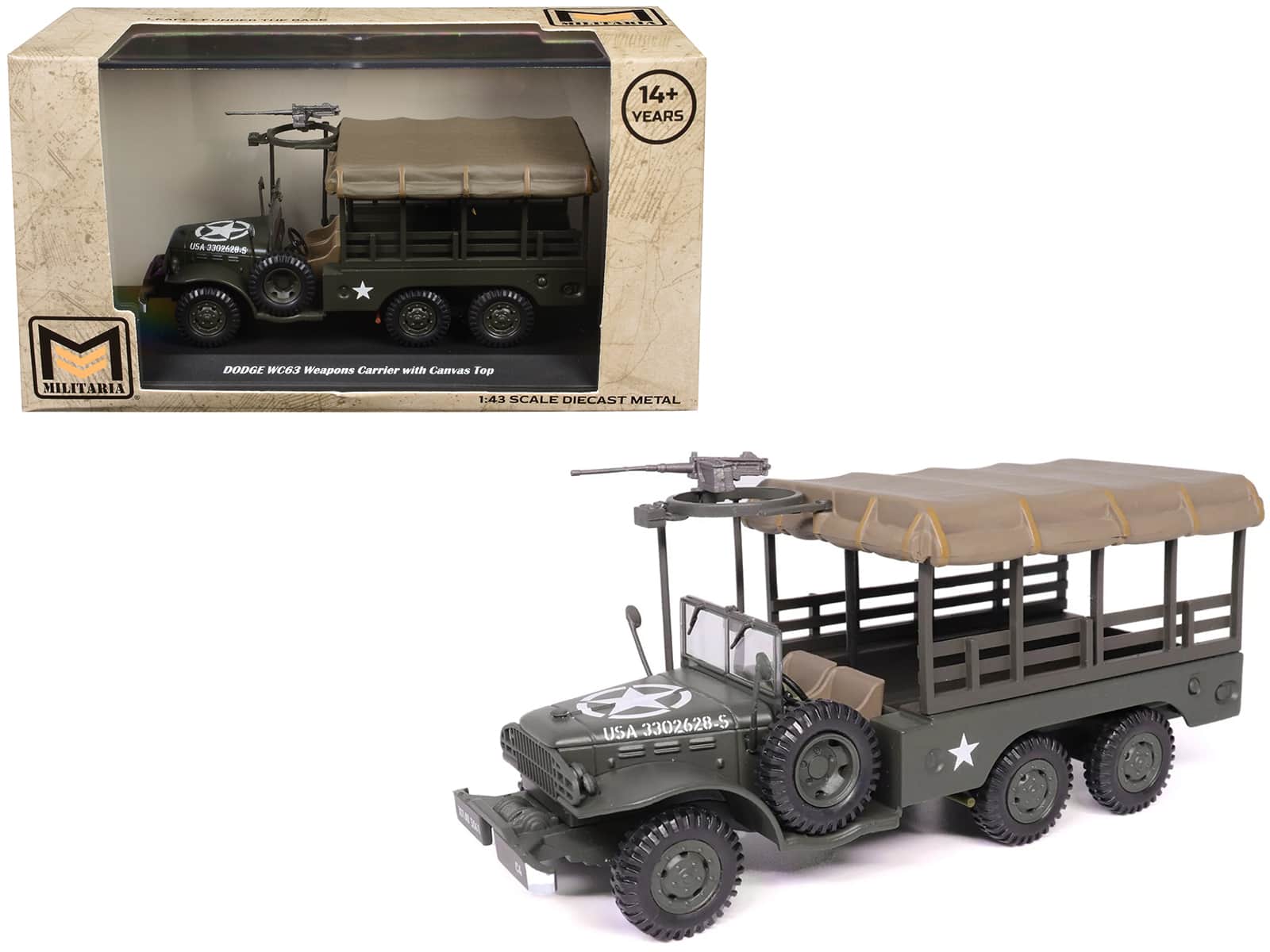 "Dodge WC63 Weapons Carrier with Canvas Top Olive Drab ""United States Army"" 1/43 Diecast Model by Militaria Die Cast" price history on PriceWatchPro
