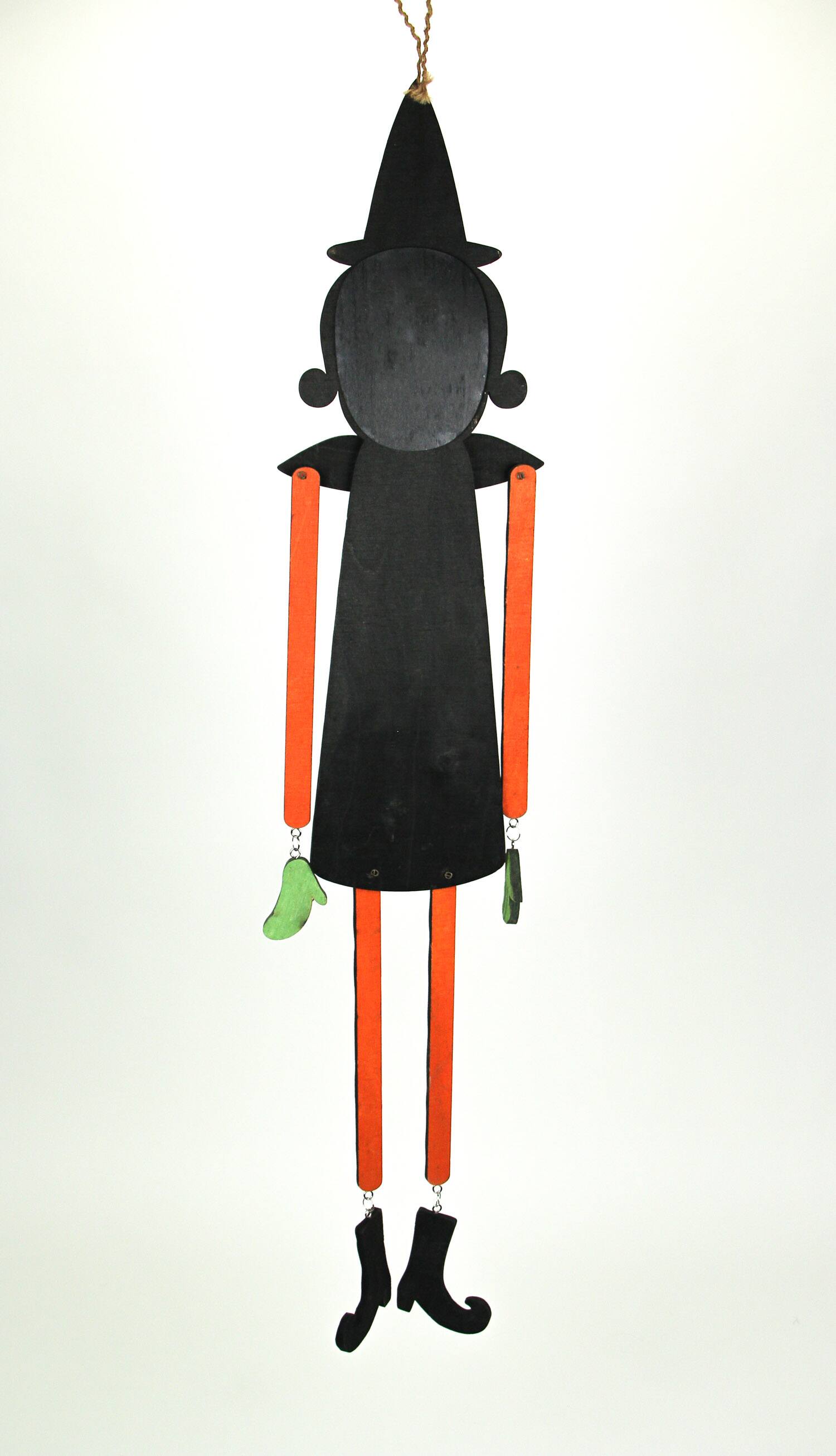 Alt View 2. Transpac - Johanna Parker Pumpkin Peeps Wooden Halloween Witch Wall Hanging Door Decor Art - Green.