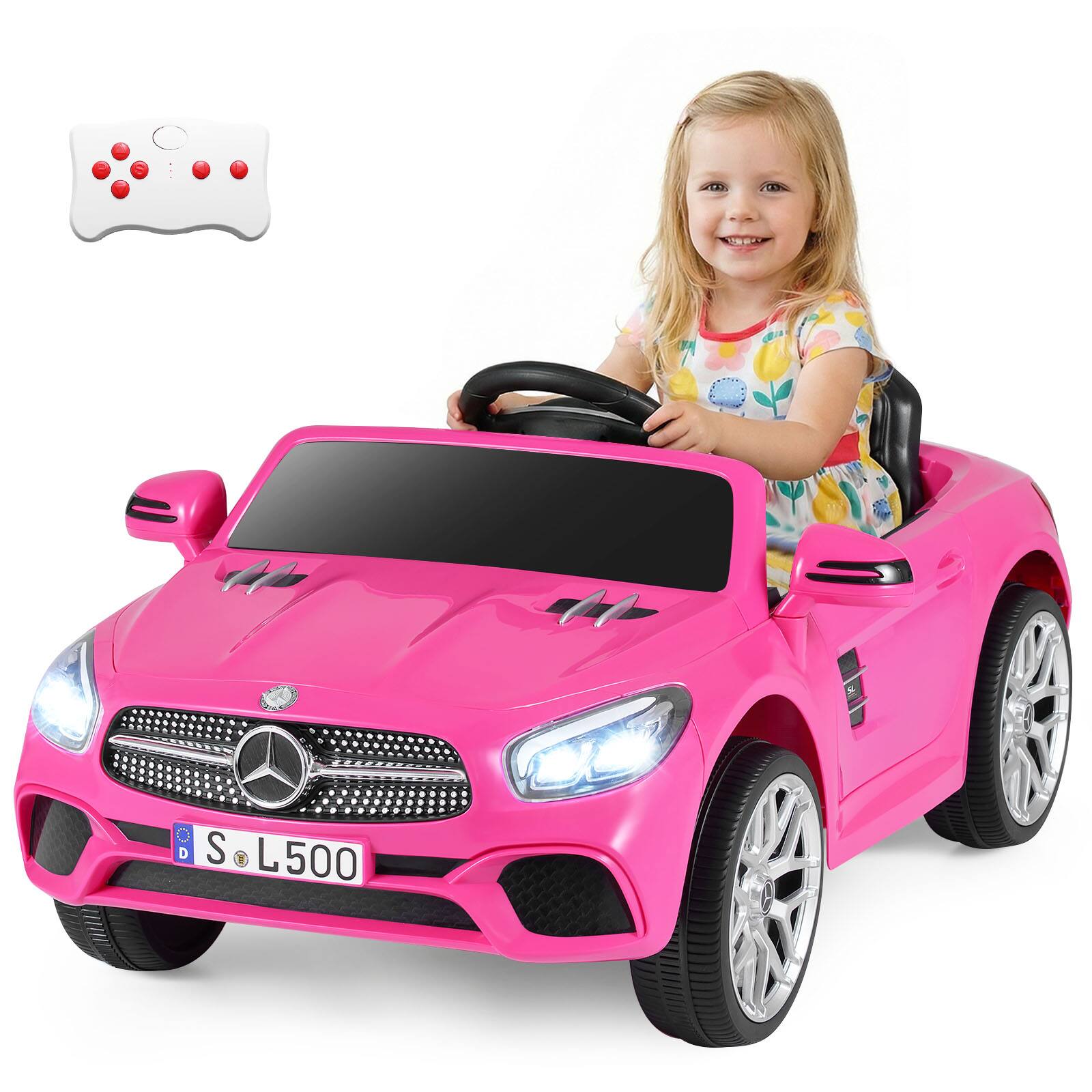 Alt View 9. Costway - Costway Licensed Mercedes-Benz SL R231 Kids Ride on Car 12V Electric Vehicle with Music - Pink.