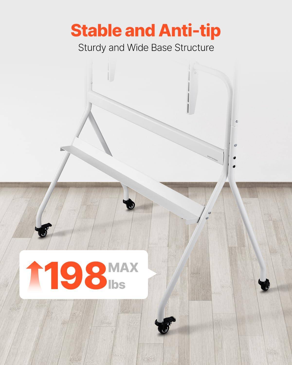 Stable and Anti-tip  
Sturdy and Wide Base Structure  

MAX 198 lbs
