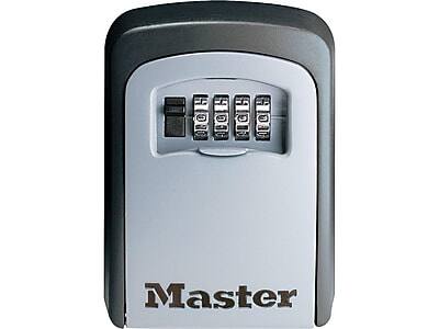 Front. Master Lock - 5-Key Combination Safe, Black/Silver - Black/Silver.