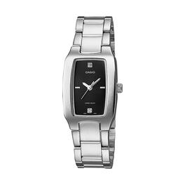 Casio - Women’s Classic Black-Dial Stainless Steel Watch - LTP-1165A-1C - Silver