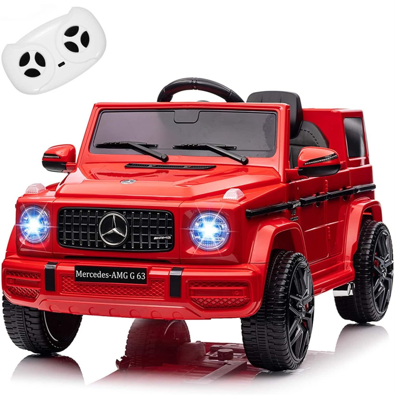 GARVEE - Kids Mercedes Benz Ride On 12V, G63 Licensed, Remote Control, Bluetooth, Suspension - Red
