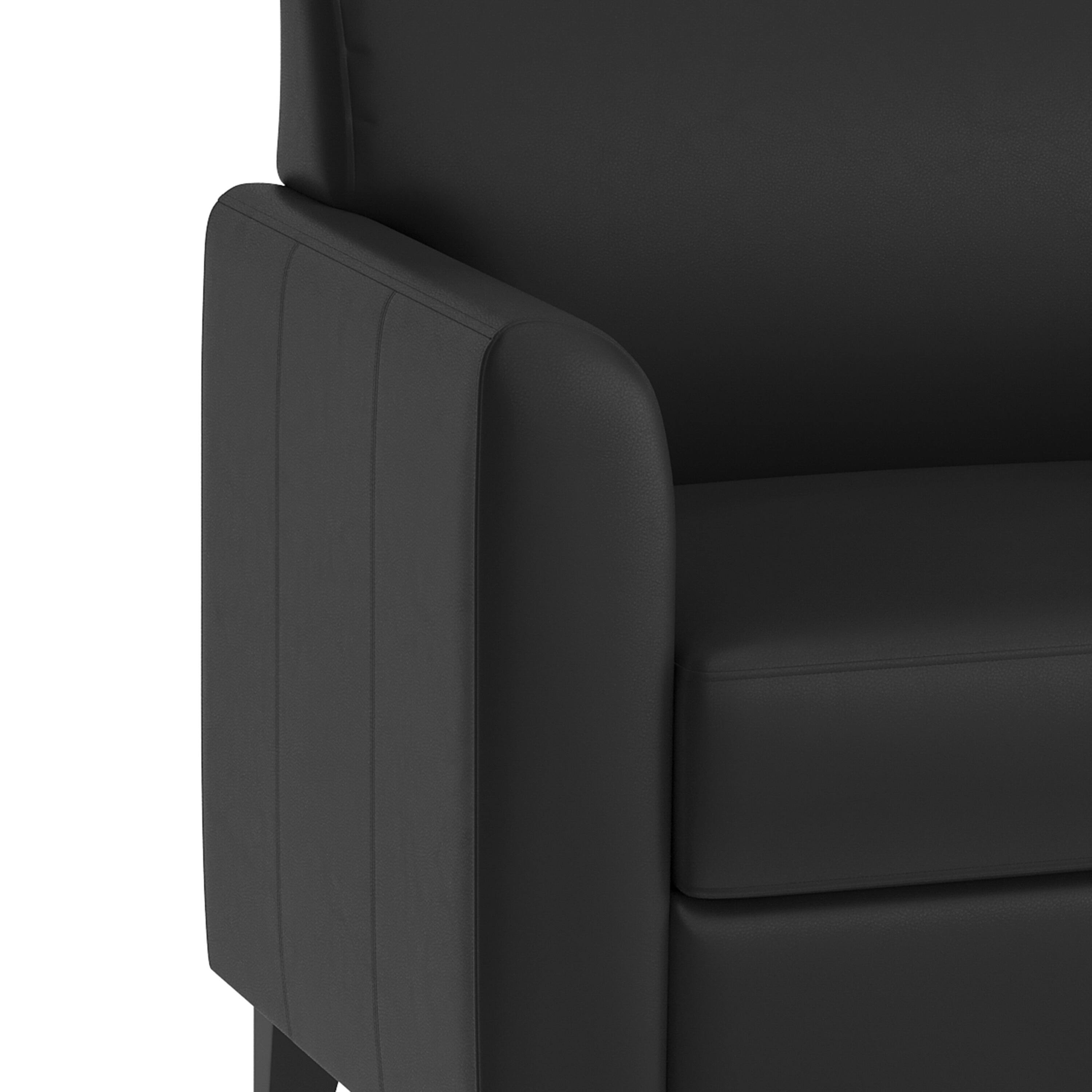 Alt View 8. Emma + Oliver - Faux Leather Chair with Clean Line Stitched Frame - Black.