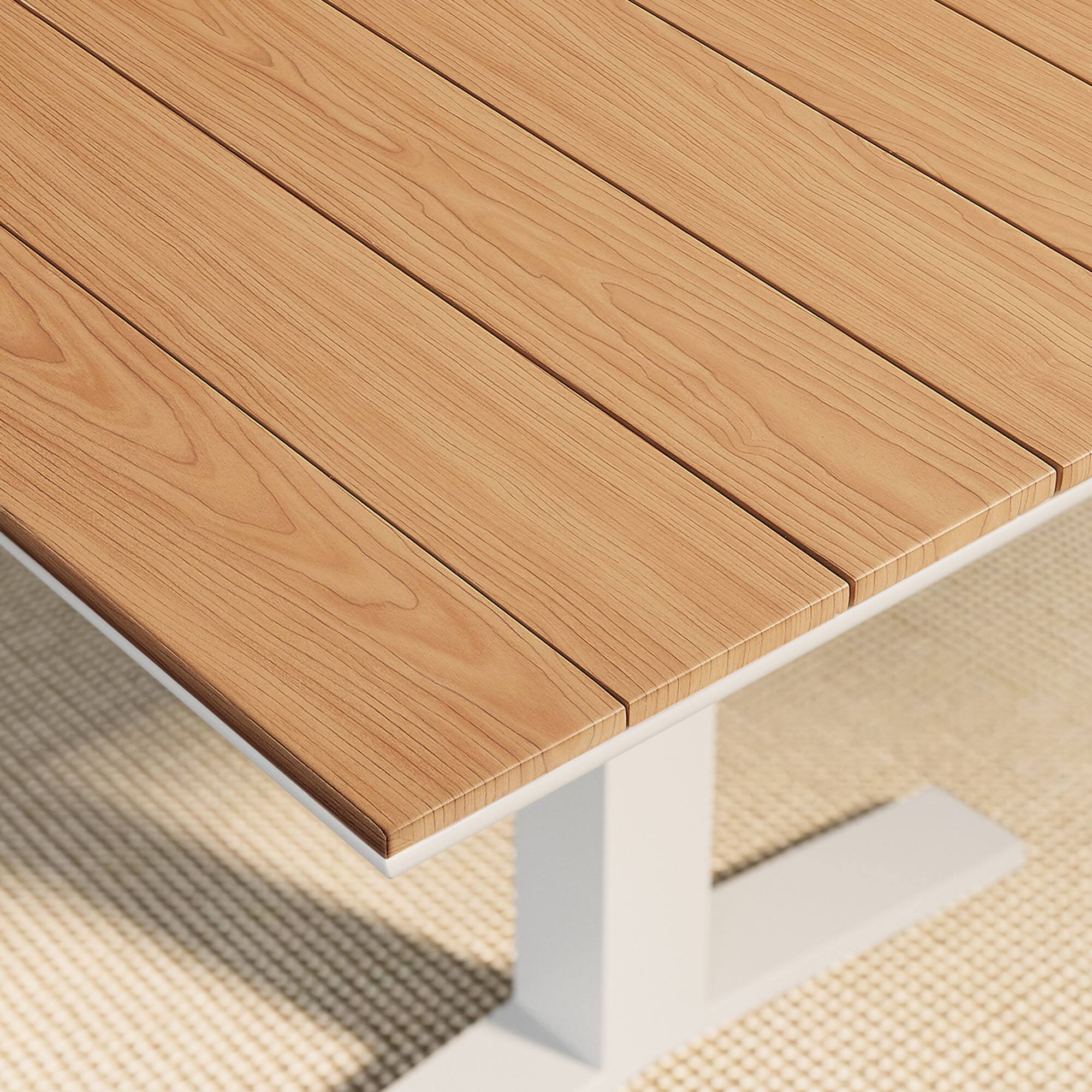 Alt View 1. Modway - Gavelston 91" Outdoor Patio Aluminum Dining Table by Modway - Natural White.