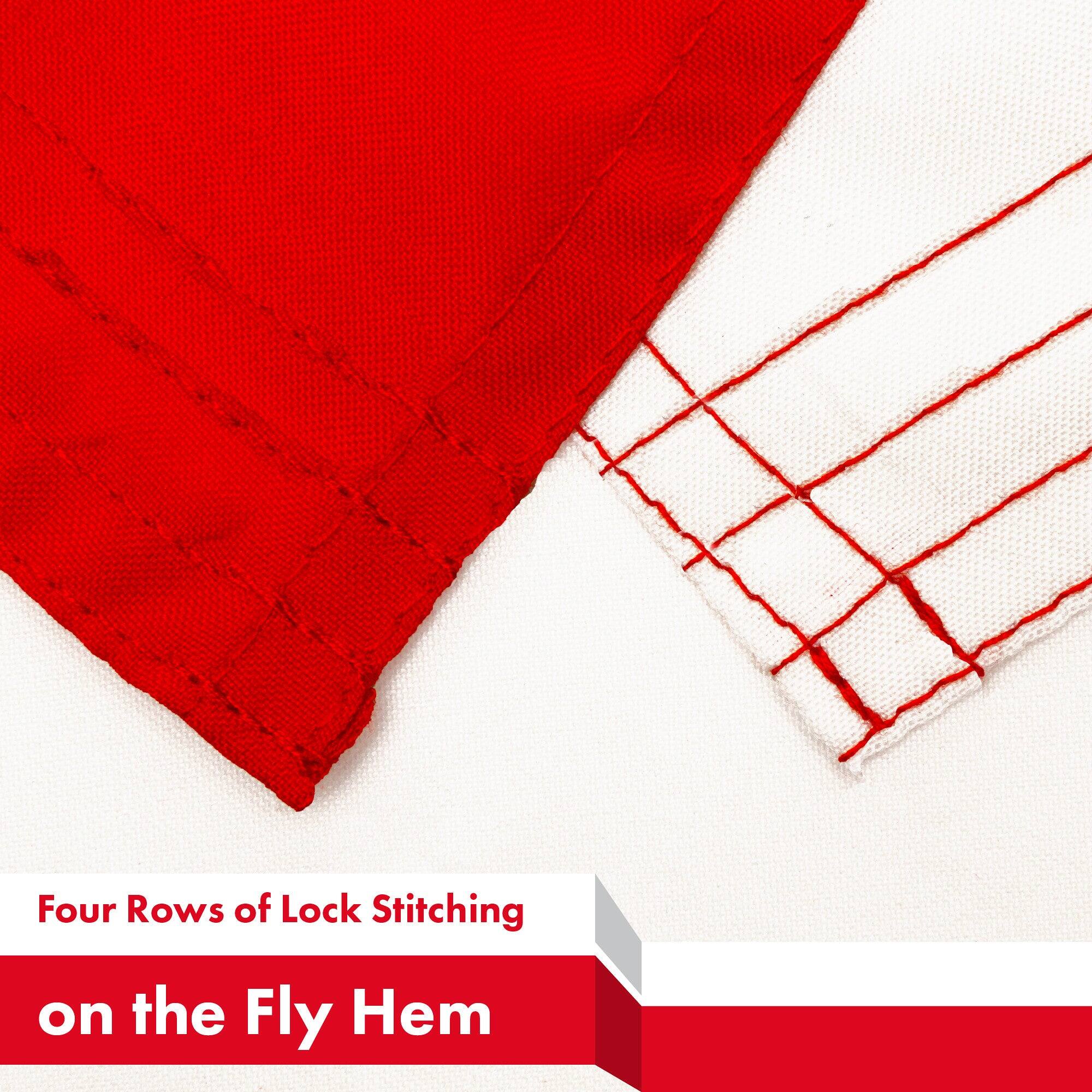 Four Rows of Lock Stitching on the Fly Hem