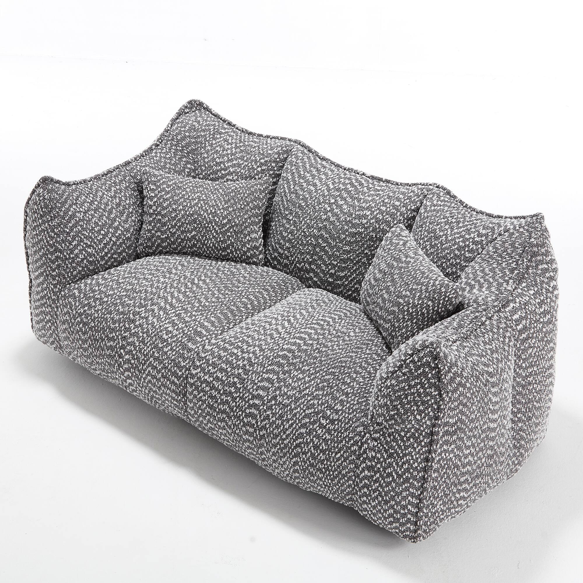 Alt View 10. GOODSILO - Large Square Beanbag Chair with High Resilience Foam Core for Two Person Lounging and Relaxation - Grey.