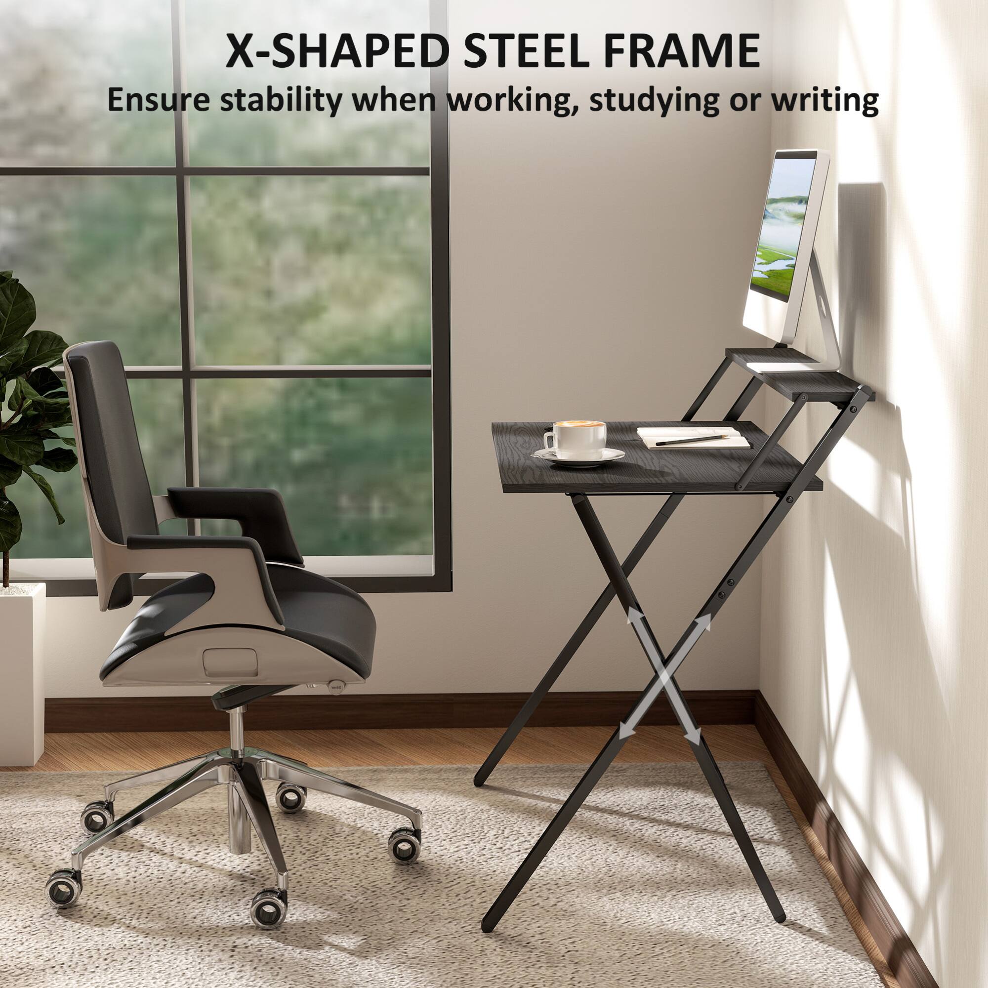 X-SHAPED STEEL FRAME  
Ensure stability when working, studying or writing