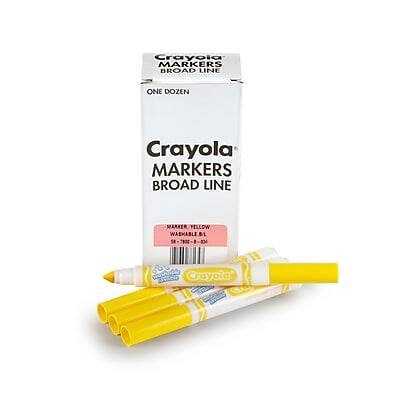Crayola MARKERS BROAD LINE  
ONE DOZEN  
Crayola MARKERS BROAD LINE  
MARKER YELLOW  
WASHABLE  
ML 18  
T900  
#4