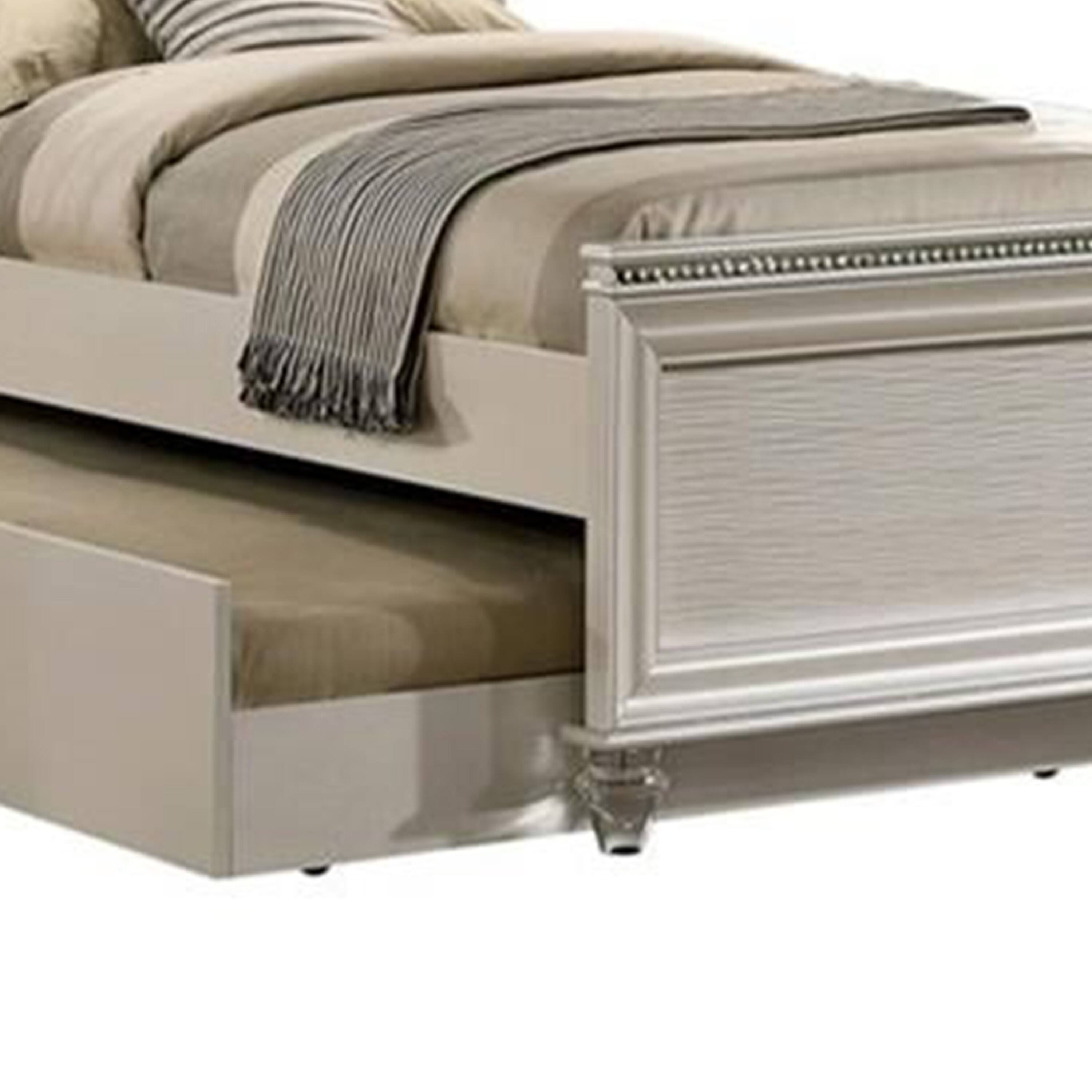 Alt View 3. Manhattan Lane - Jisoo Twin Size Bed, Pearl White Upholstery, Radial Arch Headboard - Pearl White.
