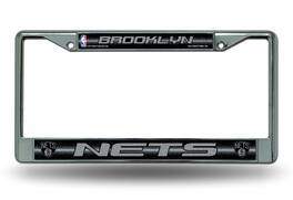 Rico Industries - Brooklyn Nets Standard Size Chrome License Plate Frame - It Sparkles - Multi