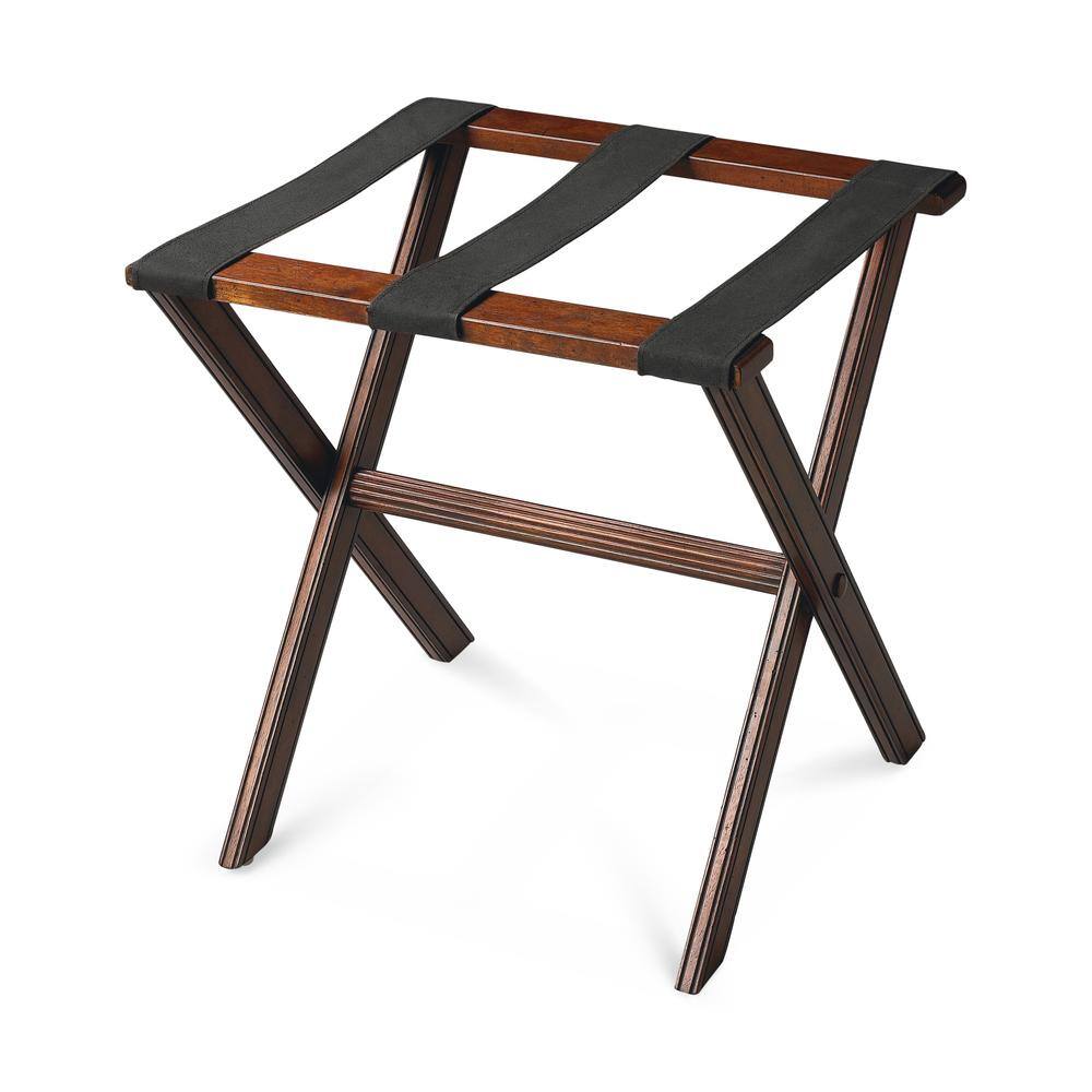 Left. Butler Specialty - Anthony Folding Luggage Rack - Dark Brown.