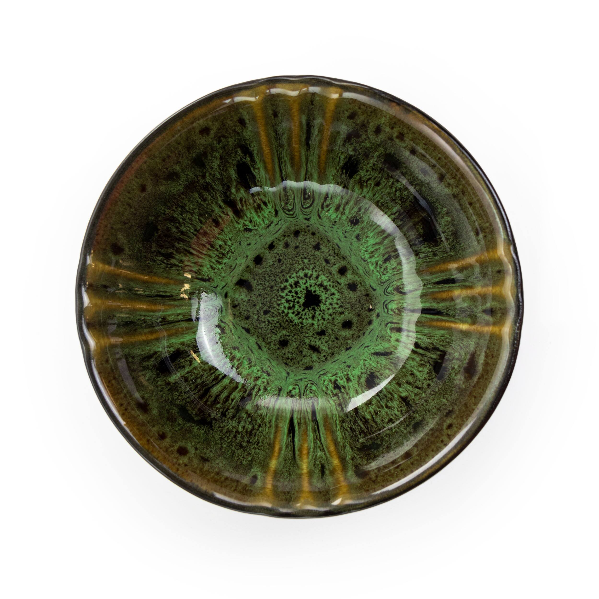 Alt View 4. Elama - Elama Jade Waves 16 Piece Stoneware Dinnerware Set in Green - Green.