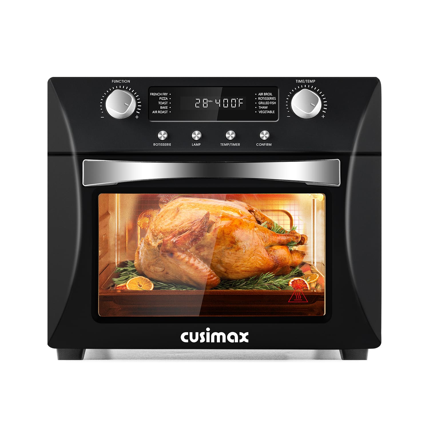 Cusimax - 24 qt. 10-In-1 Multi-Functional Toaster Ovens with 10 Cooking Method Selections - Black