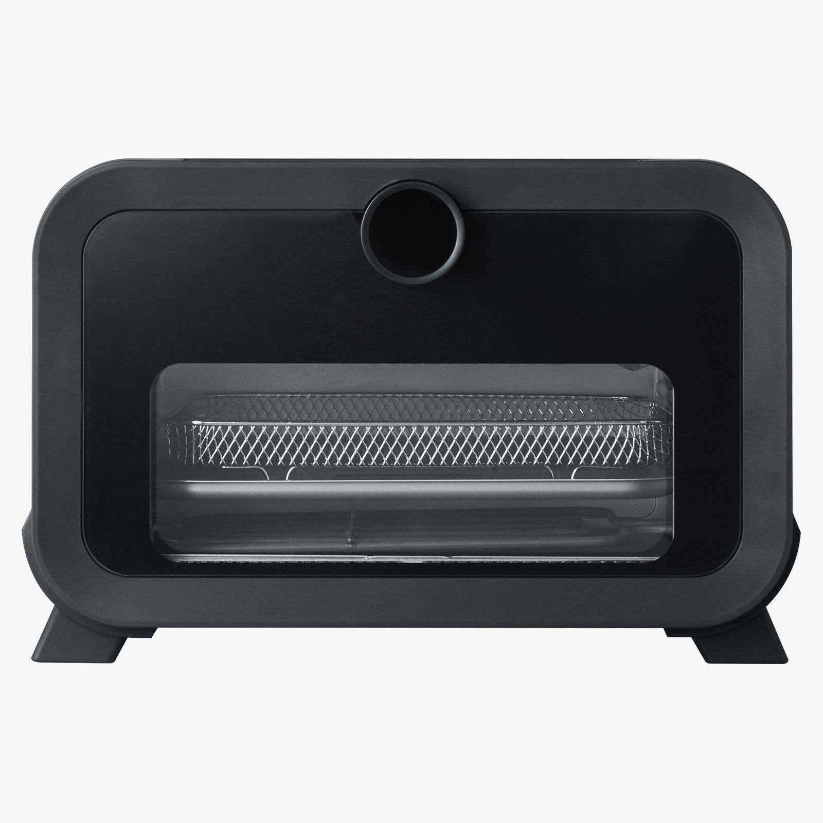 Alt View 10. Glintex - 12in Electric Pizza Oven 8 Presets, Air Fry Combo, 750°F Max Temp with Pizza Stone - Black & Silver.