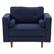 Front. CorLiving - Mulberry Fabric Upholstered Modern Accent Chair - Navy Blue.