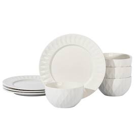 Gibson - Home Fine Ceramic 8 Piece Dinnerware Set - White
