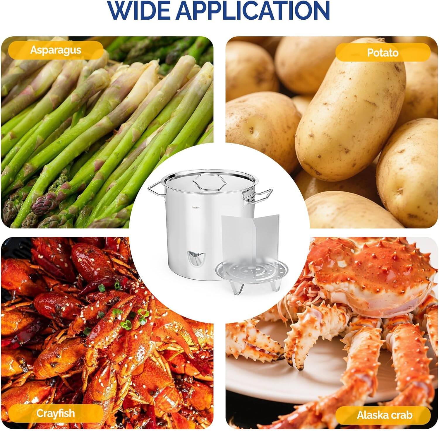 WIDE APPLICATION

- Asparagus
- Potato
- Crayfish
- Alaska crab