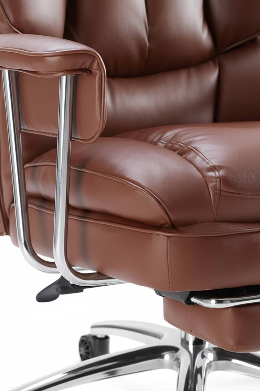 Left. AOITUN - Executive Home Office Desk Chair Ergonomic Comfort for Daily Use - Brown.