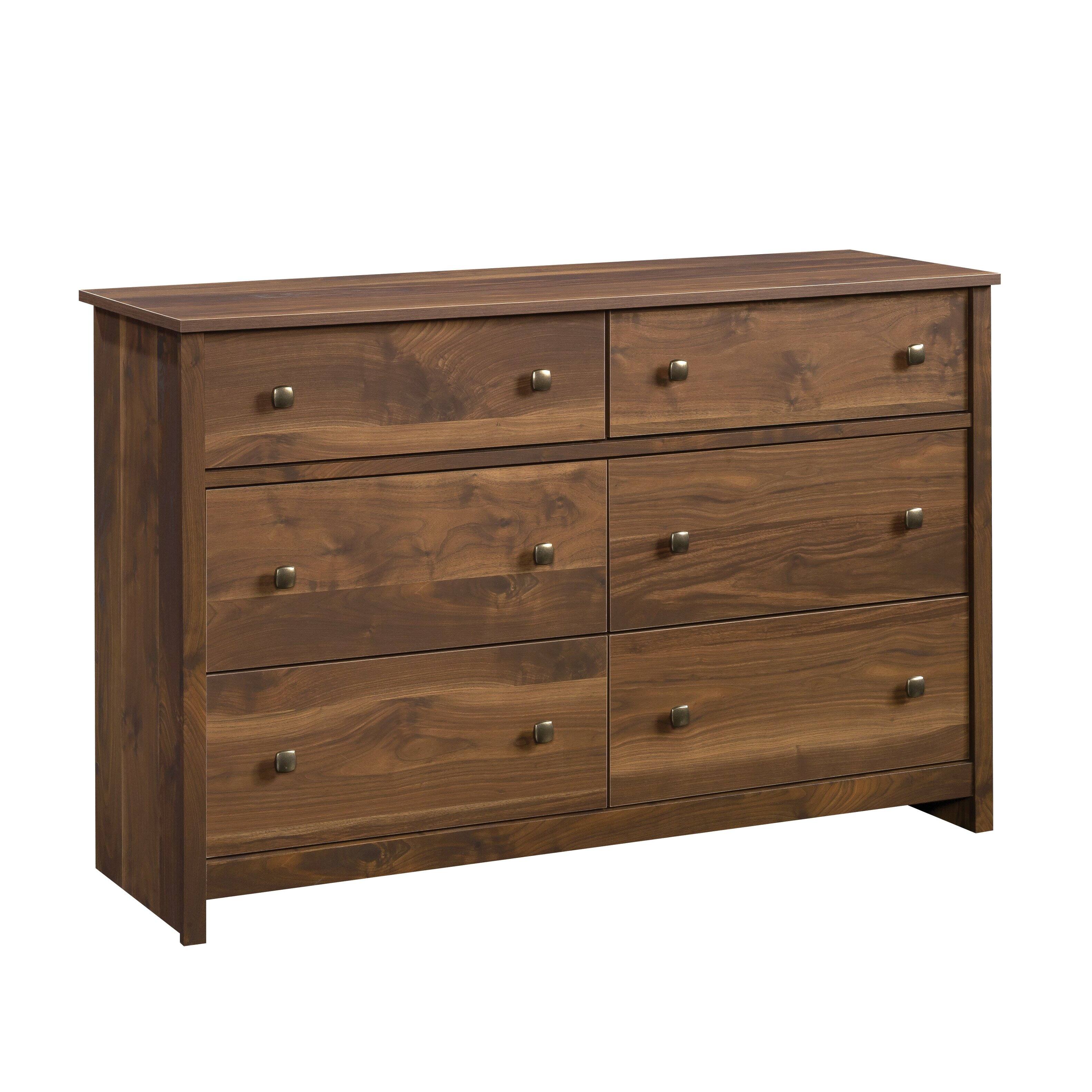 Front. Sauder - River Ranch 6 Drawer Dresser - Brown.