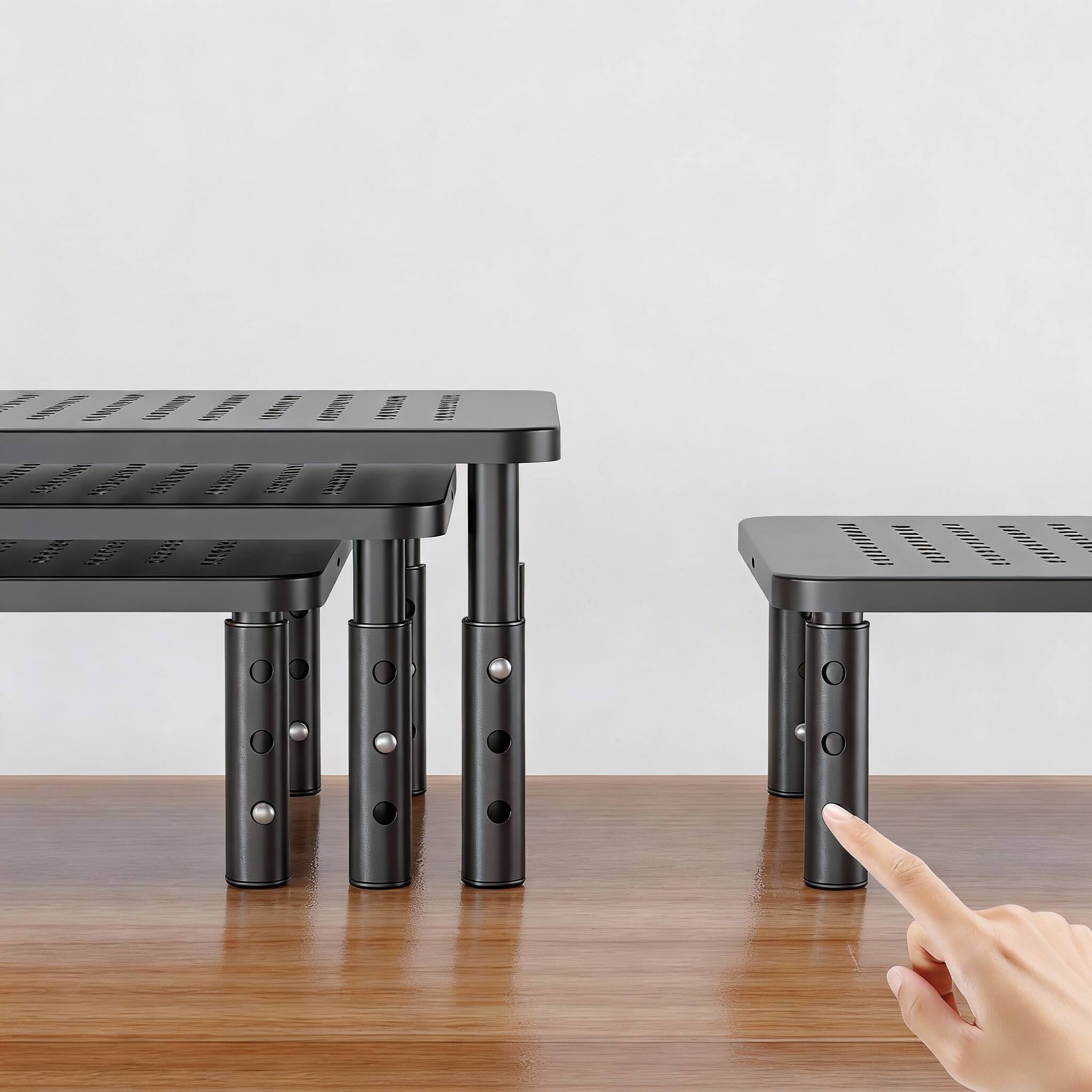 Alt View 1. Frangdom - 14.6"×9.3" 44 lbs Monitor Stand Riser - Pink Basic 3-Level.