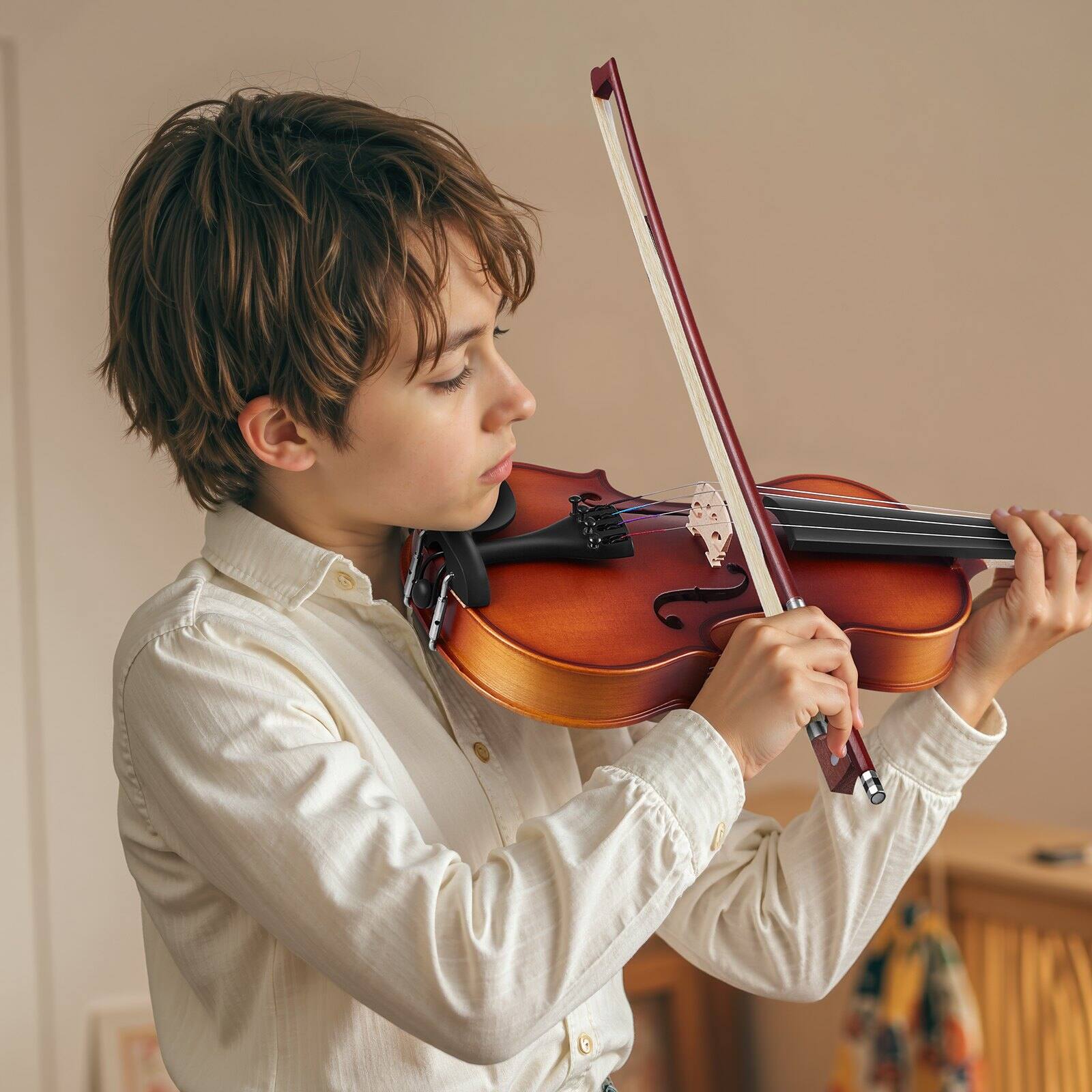 Alt View 1. Glintex - Violin 1/4 Size Beginner Student Set for Adults with Case Bow Shoulder Rest Bridge Tuner Extra Strings.