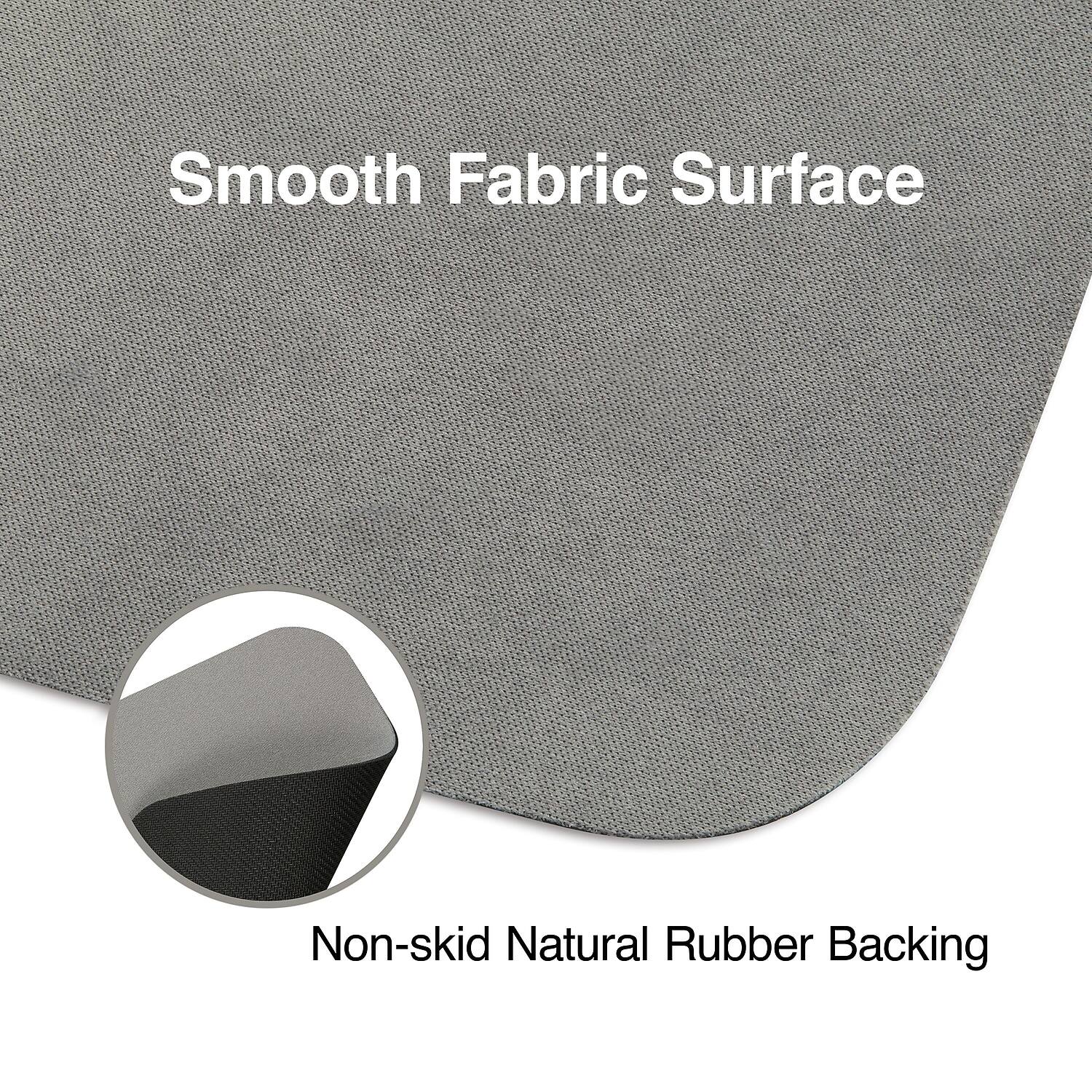 Smooth Fabric Surface  
Non-skid Natural Rubber Backing