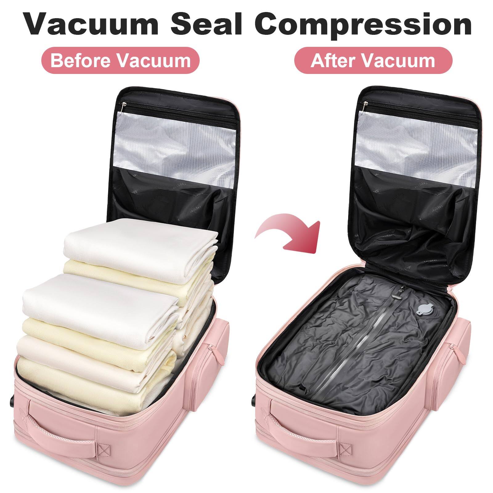 Alt View 2. Cozy Serene - Vacuum Backpack  Expandable Seal Carry On With Rain Cover 17'' Laptop Backpacks Travel Shoe Compartment Tsa Approved - Default.